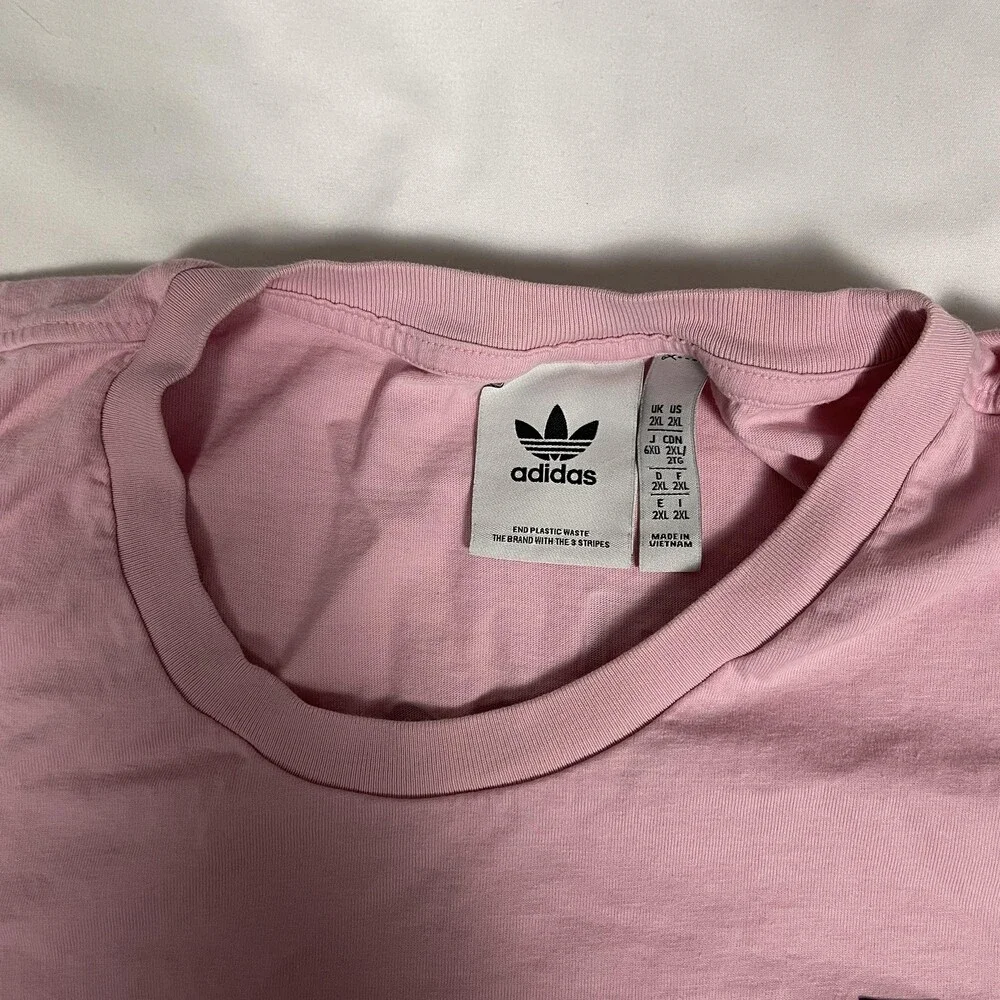 Adidas Shirt Mens 2XL Pink Furry Cartoon Characters Graphic Tee Trefoil HC7128